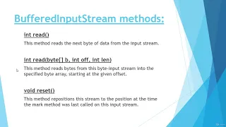 BufferedInputStream class