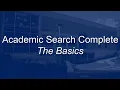 Academic Search Complete New Interface