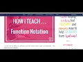 Intermediate Algebra Function Notation Intro