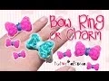 UPDATED Bow Ring Charm Rainbow Loom Tutorial How To