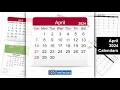 April 2024 Calendar 123FreeVectors