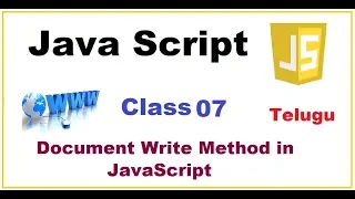 Draw Back of Document Write Method in JavaScript in Telugu VLR Training Class 07