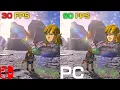 30 fps vs 60 fps Zelda Tears Of The Kingdom - 4K