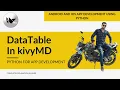 DataTable in KivyMD Android and iOS app development using python KivyMD