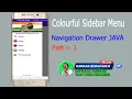 How to Create Colorful Navigation drawer Sidebar Menu in android studio Java tutorial 2022 Part-1