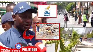 visite des chantiers de la voirie, conduits par la Direction du Développement urbain Mr Abass Fall 
