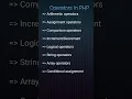 Operators in php Explained With Examples