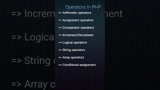 Operators in php Explained With Examples