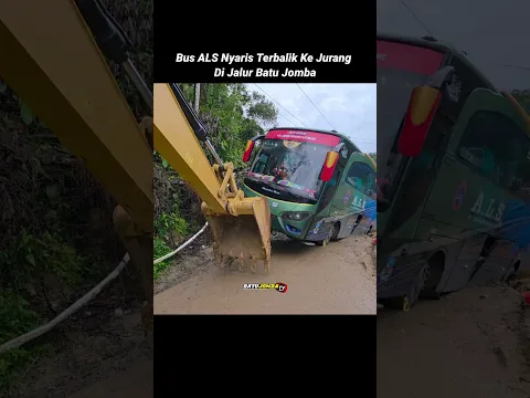 Bus ALS Nyaris Terbalik Ke Jurang Di Jalur Batu Jomba