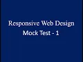 Mock Test - 1 Responsive Web Design HTML CSS Bootstrap Nxtwave