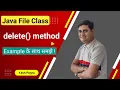 How to delete file in java java delete file from path delete method in java