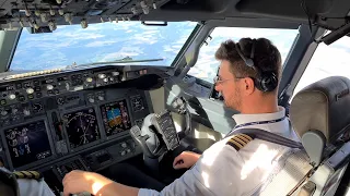 Boeing B737 Pilot View Startup and Take Off To Paris CDG
