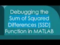 Debugging the Sum of Squared Differences SSD Function in MATLAB