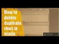 How to delete duplicate rows records in oracle using rowid