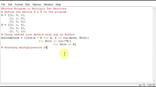 Python Program to Multiply Two Matrices