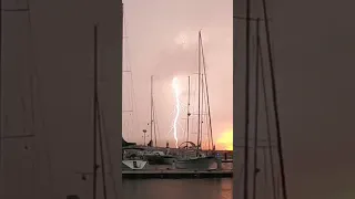 Lightning caught on camera. #liveaboard #backgarden #travel #lightning  #backyard #liveaboards