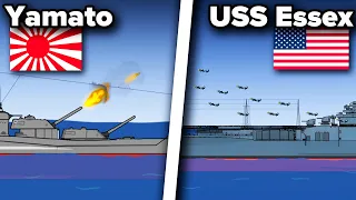 Yamato VS USS Essex Battleship Animation