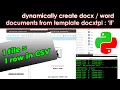 Python CSV to DOCX Dynamically make DOCX files from each row of CSV using template with if