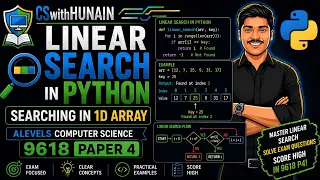 Linear Search in Python Searching in 1D Array A Level Computer Science 9618 Paper 4