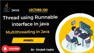 Core Java part 130 Creating Thread using Runnable interface in java multithreading in hindi