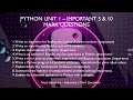 Python Unit 1 Important Questions B Sc Computer Science AI BCA B Sc Cs