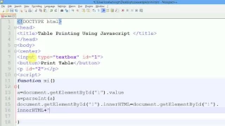 table printing using javascript by rahul singh