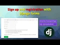 sign up with Django forms Registration with Django forms