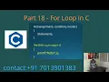 For Loop in C - Part 18