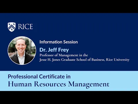 Information Session on Rice University’s Professional Certificate in Human Resources Management