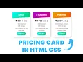 Responsive Pricing Card Design Using HTML CSS CSS Pricing Card Responsive Design