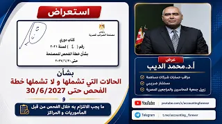 كتاب دوري رقم   بشأن خطة الفحص السنوية للمصلحة حتى    يونيه      و شروط اختيار العينة دندنها