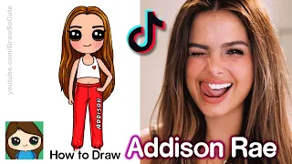 how to draw addison rae tik tok star 