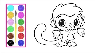 Monkey Colouring Pages Learn Colors Monkey - Colorings Pages For Kids