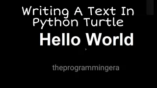 How to write text in python turtle Writing Text in Python Turtle