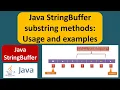 Java StringBuffer substring methods Usage and examples Java Tutorial