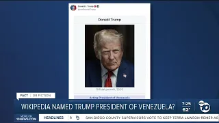 Wikipedia page identifies Trump as acting President of Venezuela