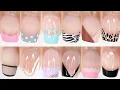 50 EASY NAIL IDEAS 50 different ways to do a French Manicure at home HUGE nail art compilation
