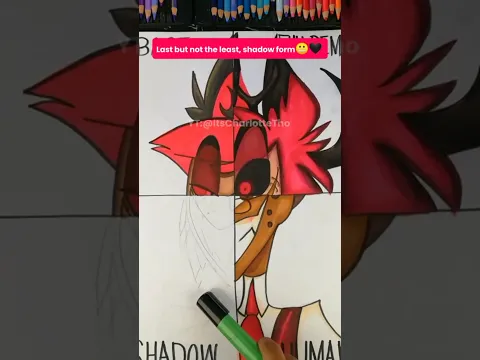 π Drawing ALASTOR but in his 4 DIFFERENT FORMS π #shorts #art #hazbinhotel