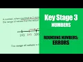 Key Stage 3 Maths Errors in rounding