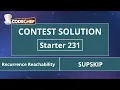 Recurrence Reachability SUPSKIP Starter 231 CodeChef Solution
