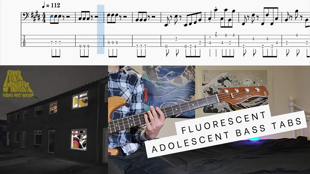 Arctic Monkeys - Fluorescent Adolescent - Bass Cover (Tabs and Notation in Video)