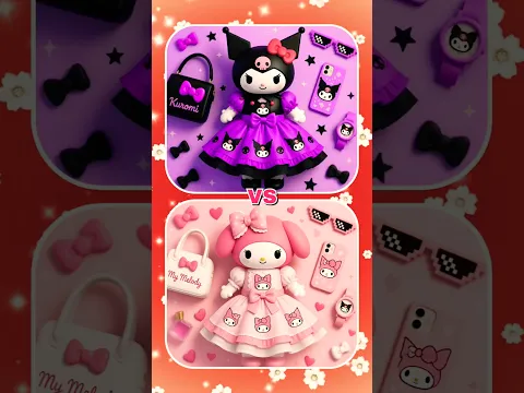 Purple vs Pink Kuromi 💜 Vs Mymelody🩷 Lisa Or Lena #pink #purple #tiktok #mymelody #kuromi #lisalena