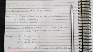 Lec 3 Divide and Conquer Binary Search Merge Sort Quick Sort Analysis Design of Algorithm