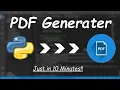 Build PDF Generator App using Python Just in 5 minutes