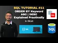 SQL ORDER BY KEYWORD SQL Tutorial for Beginners Explained Practically- In Hindi