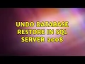 Undo Database Restore in SQL Server 2008