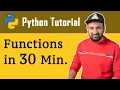 Python Functions Tutorial l Learn Python function in 30 mins