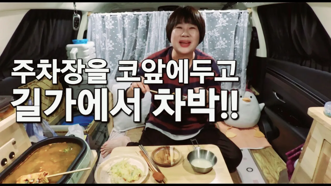 87.주차장을코앞에두고 길가차박!!/안성차박/스텔스차박/50대여성솔로차박 썸네일