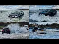 Download Lagu Motorists Tackle The Sea After High Tide Swallows Road In Minutes!! | Mersea Island Strood | Part 1