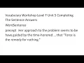 Vocabulary Workshop Level F Unit 5 Answers